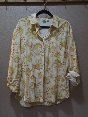 Rhythm Floral Button-Down Shirt in Yellow and Cream